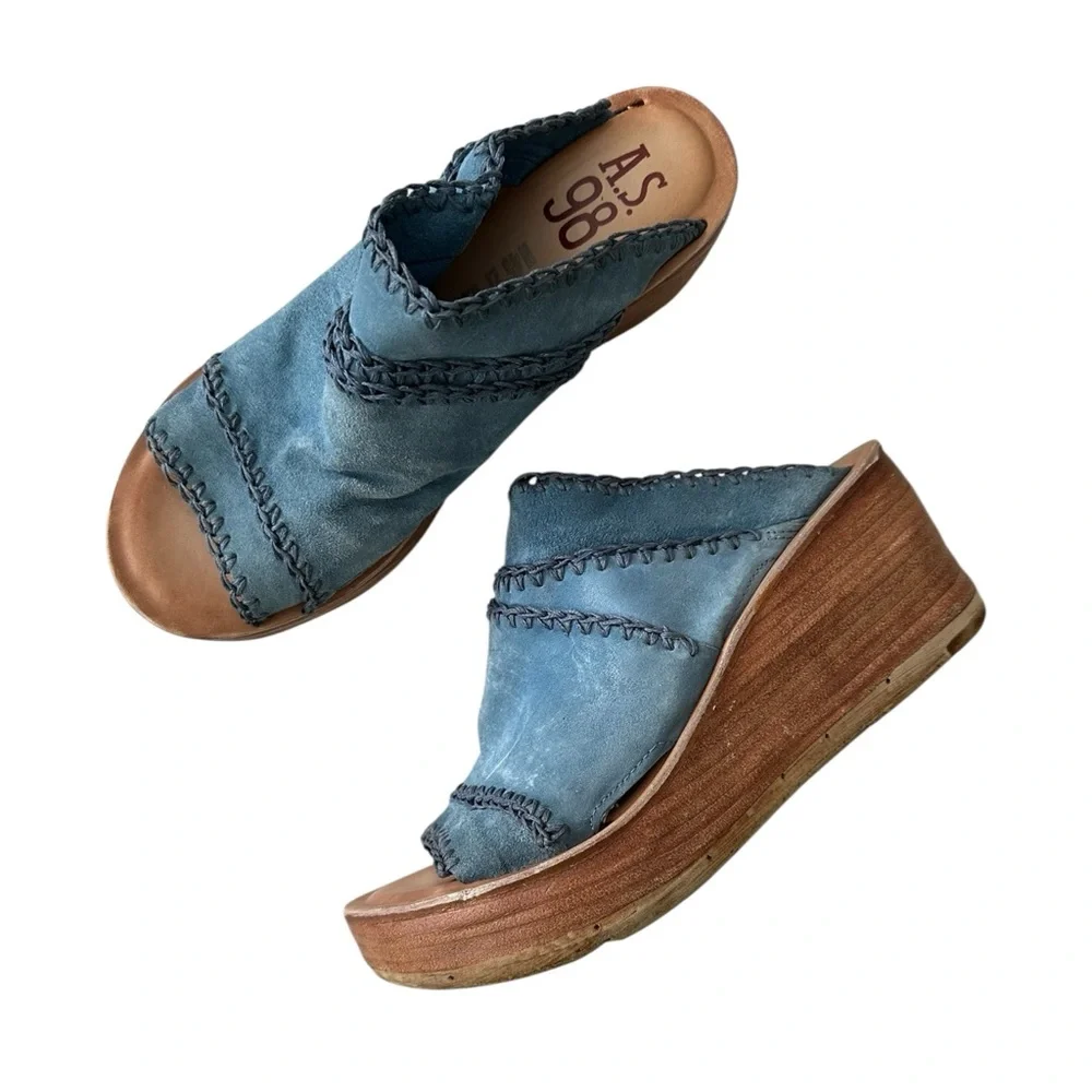 A.S. 98 Nelson Wedge Sandals - Picture 1 of 7